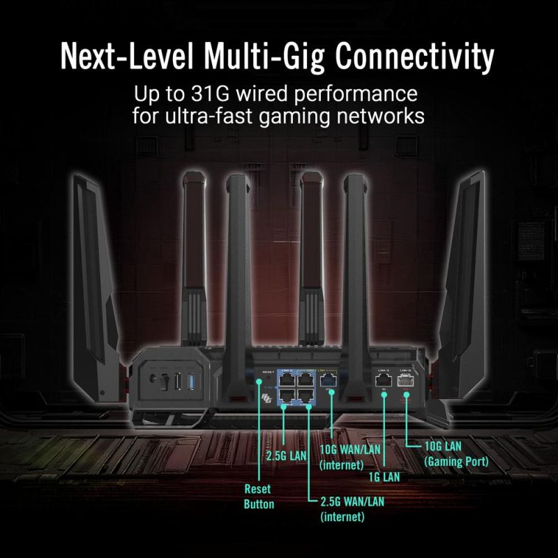 [PREORDER] Asus ROG Rapture GT-BN98 Quad-Band WiFi 8 25000 Mbps AiProtection AiMesh Gaming Router