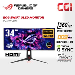 [LATEST] Asus 34" ROG Swift OLED PG34WCDN Tandem RGB QD-OLED WQHD G-Sync 360Hz 0.03ms Curved BlackShield Gaming Monitor